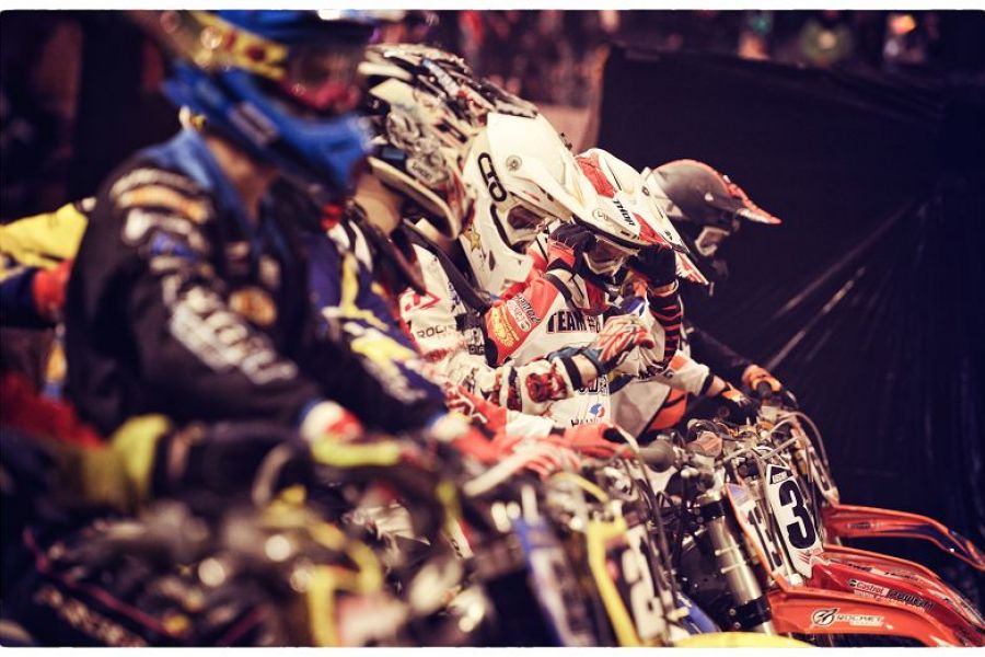 Supercross Rennen Startlinie